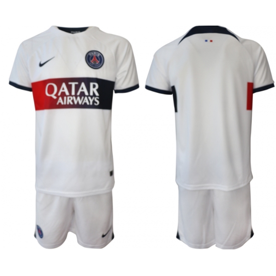 Men's Paris St Germain Blank White 2023-24 Away Soccer Jersey