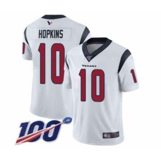 Youth Nike Houston Texans 10 DeAndre Hopkins White Vapor Untouchable Limited Player 100th Season NFL Jersey