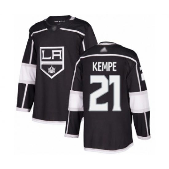 Men's Los Angeles Kings 21 Mario Kempe Authentic Black Home Hockey Jersey
