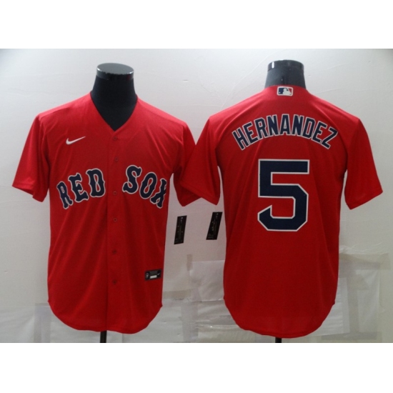 Men's Boston Red Sox 5 Enrique Hernandez Nike Red Game Jersey