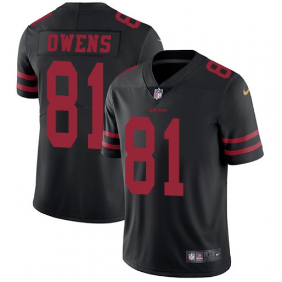 Men's Nike San Francisco 49ers 81 Terrell Owens Black Vapor Untouchable Limited Player NFL Jersey