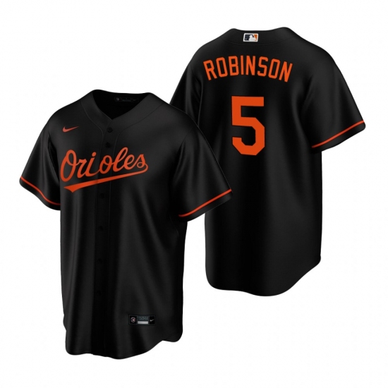 Men's Nike Baltimore Orioles 5 Brooks Robinson Black Alternate Stitched Baseball Jersey