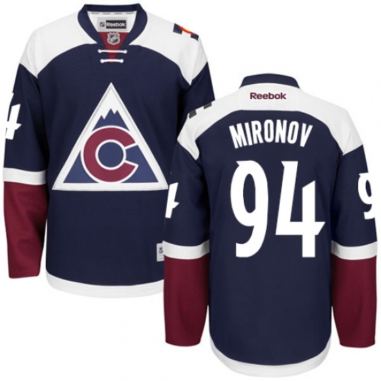 Youth Reebok Colorado Avalanche 94 Andrei Mironov Authentic Blue Third NHL Jersey