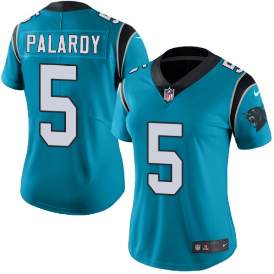 Women's Nike Carolina Panthers 5 Michael Palardy Blue Alternate Vapor Untouchable Limited Player NFL Jersey