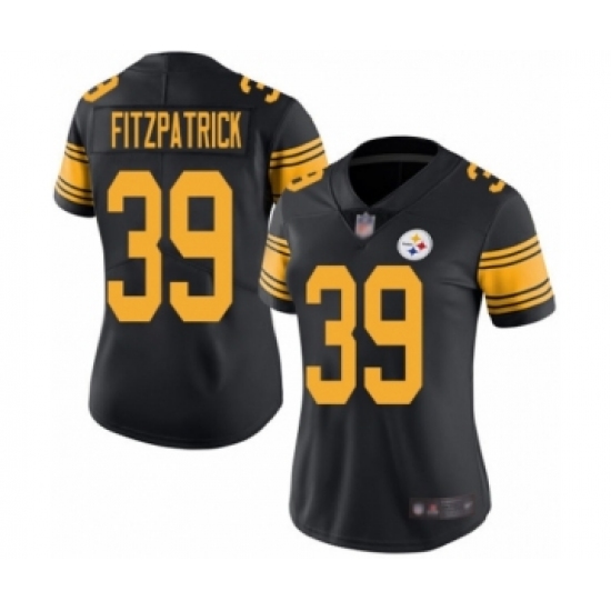 Women's Pittsburgh Steelers 39 Minkah Fitzpatrick Limited Black Rush Vapor Untouchable Football Jersey