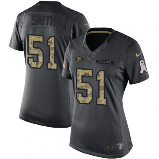 Women's Nike San Francisco 49ers 51 Malcolm Smith Limited Black 2016 Salute to Service NFL Jersey