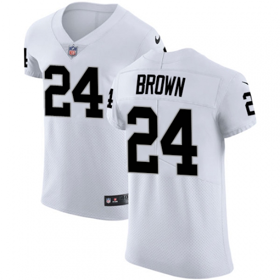Men's Nike Oakland Raiders 24 Willie Brown White Vapor Untouchable Elite Player NFL Jersey