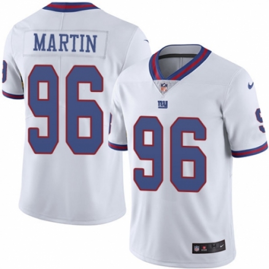 Men's Nike New York Giants 96 Kareem Martin Limited White Rush Vapor Untouchable NFL Jersey