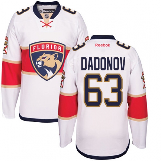 Women's Reebok Florida Panthers 63 Evgenii Dadonov Authentic White Away NHL Jersey