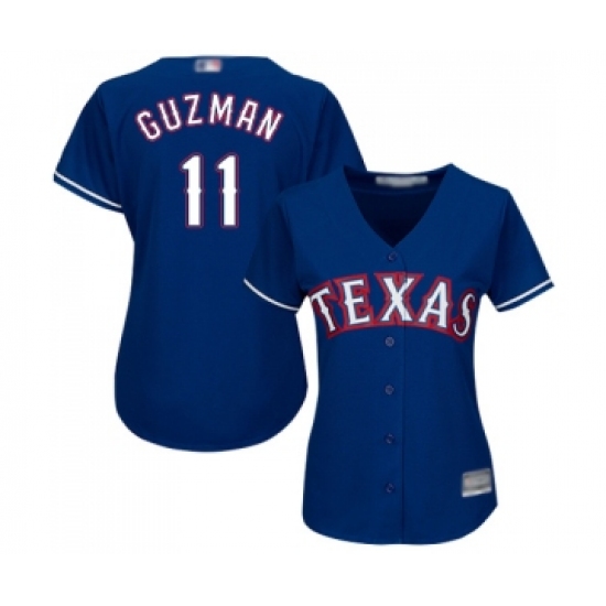 Women's Texas Rangers 11 Ronald Guzman Replica Royal Blue Alternate 2 Cool Base Baseball Jersey