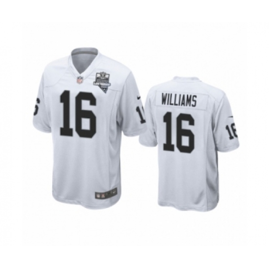 Men's Oakland Raiders 16 Tyrell Williams White 2020 Inaugural Season Game Jersey