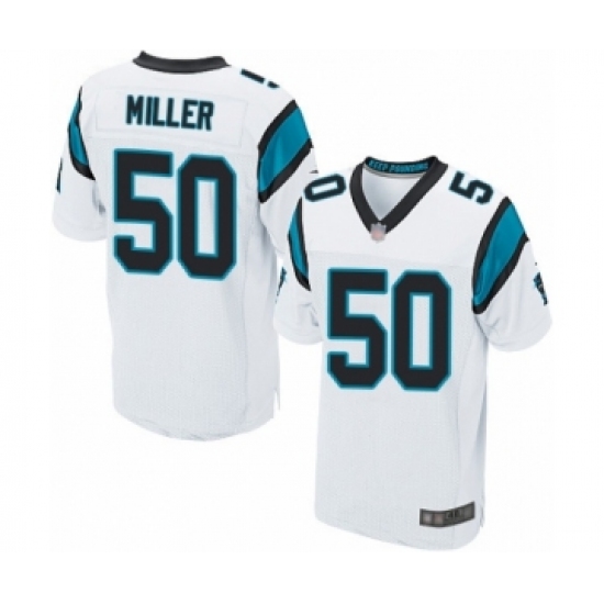 Men's Carolina Panthers 50 Christian Miller Elite White Football Jersey