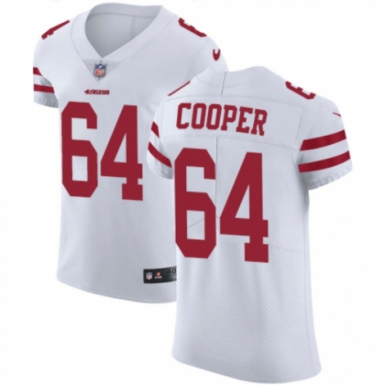 Men's Nike San Francisco 49ers 64 Jonathan Cooper White Vapor Untouchable Elite Player NFL Jersey