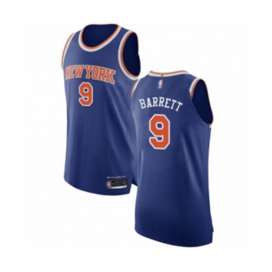 Men's New York Knicks 9 RJ Barrett Authentic Royal Blue Basketball Jersey - Icon Edition