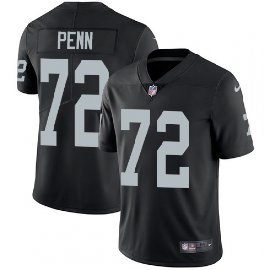 Youth Nike Oakland Raiders 72 Donald Penn Black Team Color Vapor Untouchable Limited Player NFL Jersey