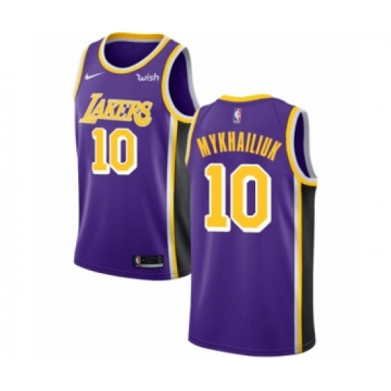Men's Los Angeles Lakers 10 Sviatoslav Mykhailiuk Authentic Purple Basketball Jersey - Statement Edition