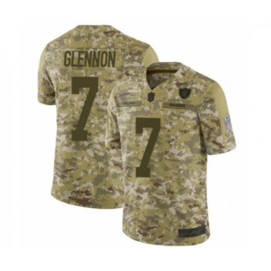 Men's Oakland Raiders 7 Mike Glennon Limited Camo 2018 Salute to Service Football Jersey