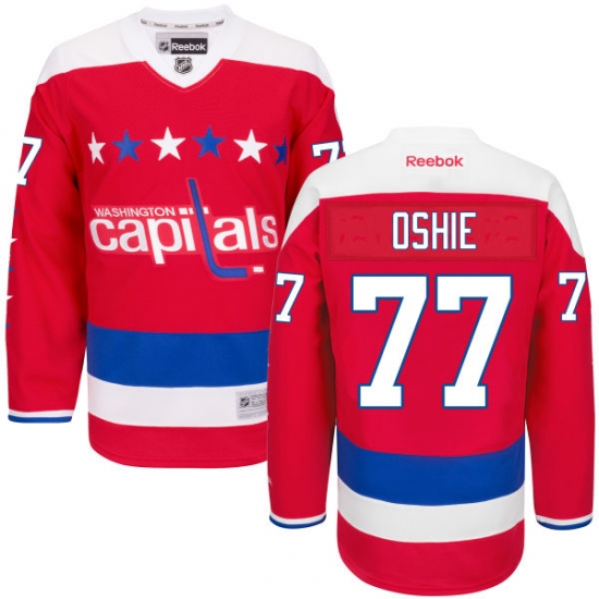 Men's Reebok Washington Capitals 77 T.J. Oshie Authentic Red Third NHL Jersey