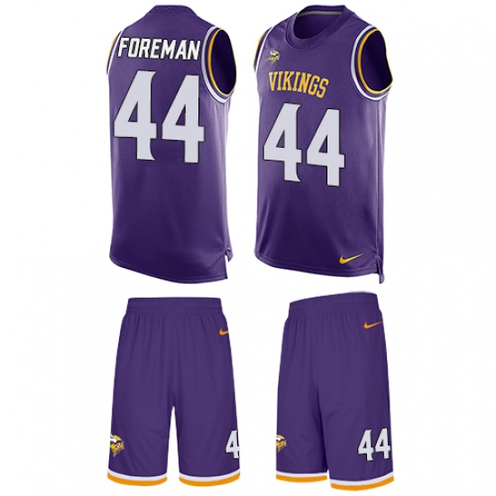 Men's Nike Minnesota Vikings 44 Chuck Foreman Limited Purple Tank Top Suit NFL Jersey