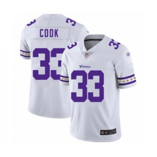 Men's Minnesota Vikings 33 Dalvin Cook White Team Logo Fashion Limited Football Jersey