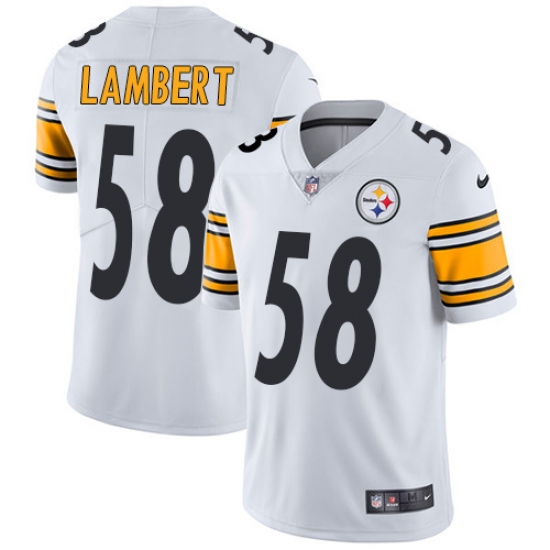 Men's Nike Pittsburgh Steelers 58 Jack Lambert White Vapor Untouchable Limited Player NFL Jersey