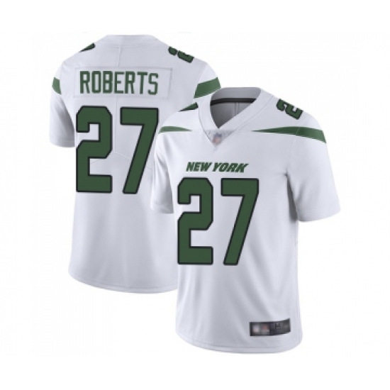 Men's New York Jets 27 Darryl Roberts White Vapor Untouchable Limited Player Football Jersey