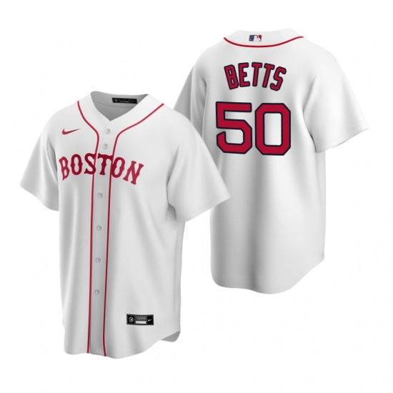 Men's Nike Boston Red Sox 50 Mookie Betts White Alternate Stitched Baseball Jersey