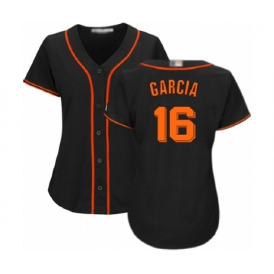 Women's San Francisco Giants 16 Aramis Garcia Authentic Black Alternate Cool Base Baseball Player Jersey