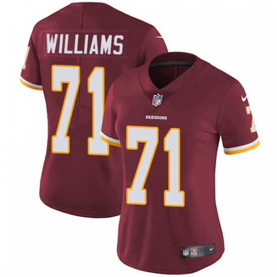 Women's Nike Washington Redskins 71 Trent Williams Burgundy Red Team Color Vapor Untouchable Limited Player NFL Jersey