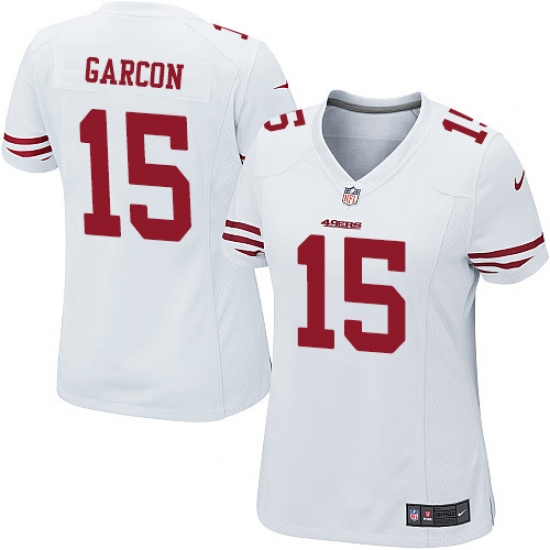 Women's Nike San Francisco 49ers 15 Pierre Garcon Game White NFL Jersey