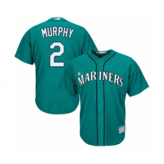 Youth Seattle Mariners 2 Tom Murphy Authentic Teal Green Alternate Cool Base Baseball Player Jersey