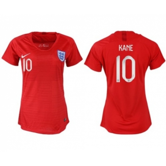 Women's England 10 Kane Away Soccer Country Jersey