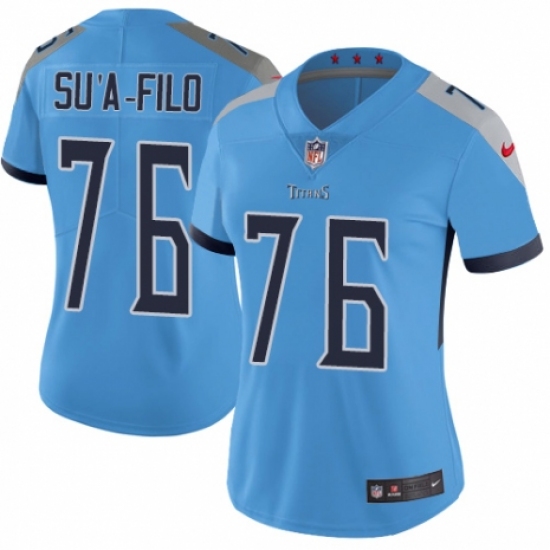 Women's Nike Tennessee Titans 76 Xavier Su'a-Filo Light Blue Alternate Vapor Untouchable Elite Player NFL Jersey