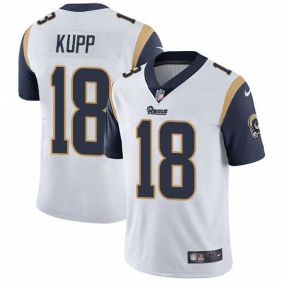 Men's Nike Los Angeles Rams 18 Cooper Kupp White Vapor Untouchable Limited Player NFL Jersey