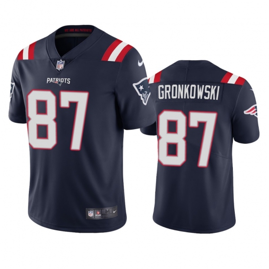 Nike New England Patriots 87 Rob Gronkowski Men's Navy 2020 Vapor Limited Jersey