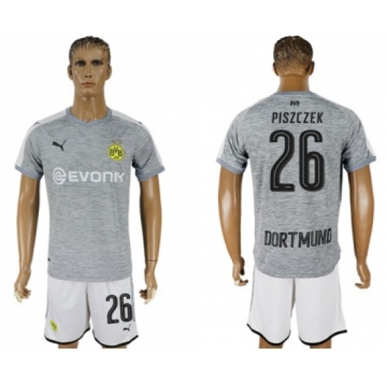 Dortmund 26 Piszczek Grey Soccer Club Jersey