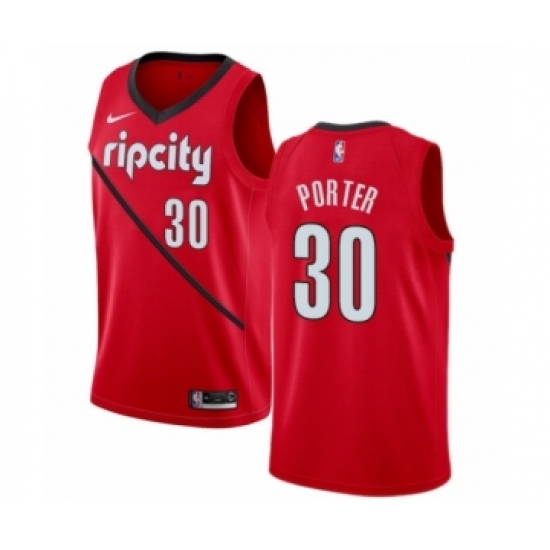 Men's Nike Portland Trail Blazers 30 Terry Porter Red Swingman Jersey - Earned Edition