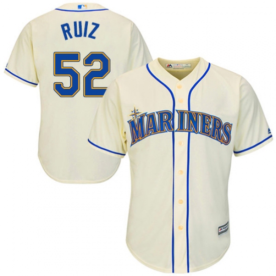Men's Majestic Seattle Mariners 52 Carlos Ruiz Replica Cream Alternate Cool Base MLB Jersey