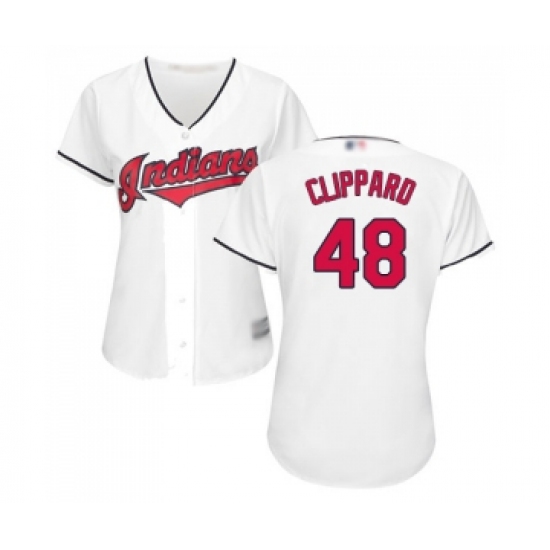 Women's Cleveland Indians 48 Tyler Clippard Replica White Home Cool Base Baseball Jersey