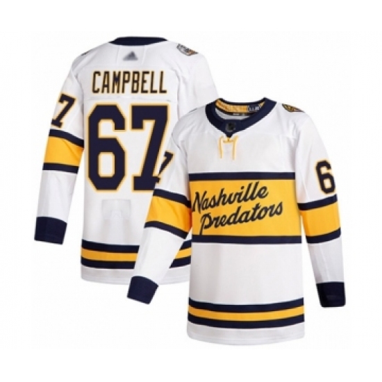 Men's Nashville Predators 67 Alexander Campbell Authentic White 2020 Winter Classic Hockey Jersey