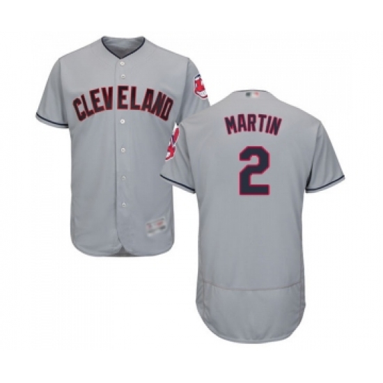 Men's Cleveland Indians 2 Leonys Martin Grey Road Flex Base Authentic Collection Baseball Jersey