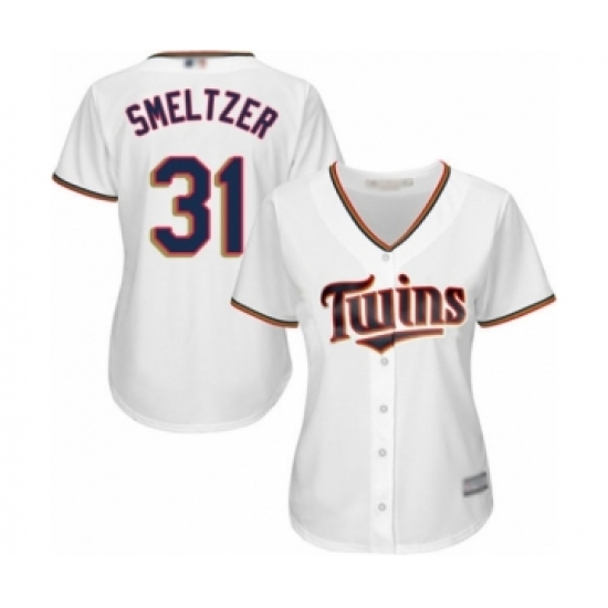 Women's Minnesota Twins 31 Devin Smeltzer Authentic White Home Cool Base Baseball Player Jersey