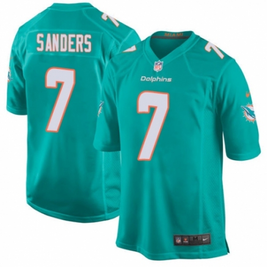 Men's Nike Miami Dolphins 7 Jason Sanders Game Aqua Green Team Color NFL Jersey