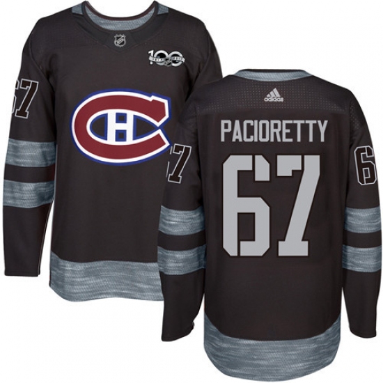 Men's Adidas Montreal Canadiens 67 Max Pacioretty Premier Black 1917-2017 100th Anniversary NHL Jersey