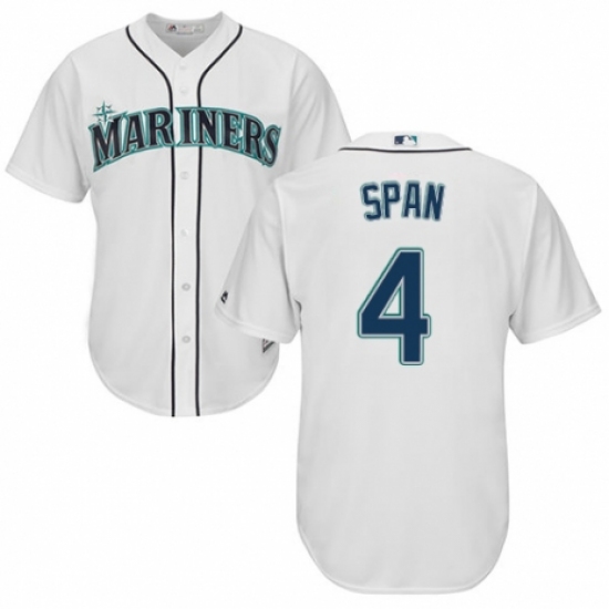 Youth Majestic Seattle Mariners 4 Denard Span Authentic White Home Cool Base MLB Jersey