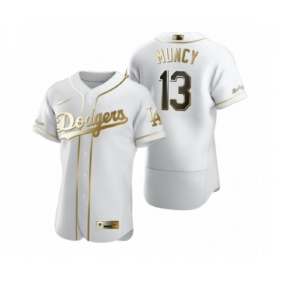 Men's Los Angeles Dodgers 13 Max Muncy Nike White Authentic Golden Edition Jersey