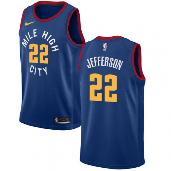 Women's Nike Denver Nuggets 22 Richard Jefferson Authentic Light Blue Alternate NBA Jersey Statement Edition