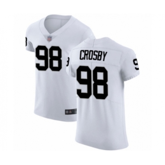 Men's Oakland Raiders 98 Maxx Crosby White Vapor Untouchable Elite Player Football Jersey