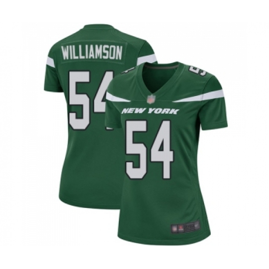 Women's New York Jets 54 Avery Williamson Game Green Team Color Football Jersey