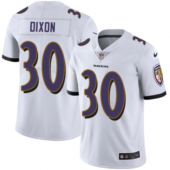 Men's Nike Baltimore Ravens 30 Kenneth Dixon White Vapor Untouchable Limited Player NFL Jersey
